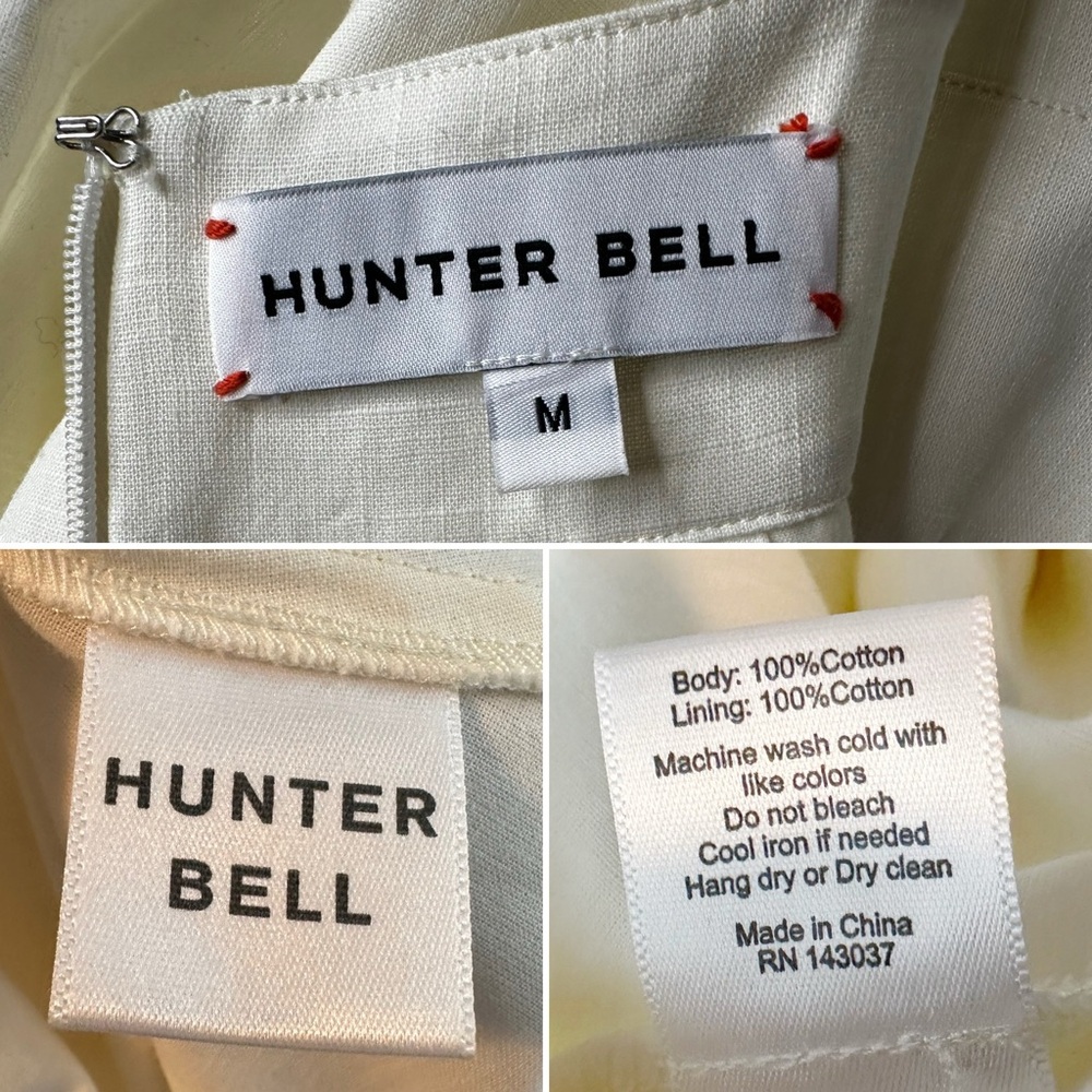 Hunter Bell Waverly Cream Eyelet Midi Dress Cotton Size Medium NWOT - Picture 7 of 15